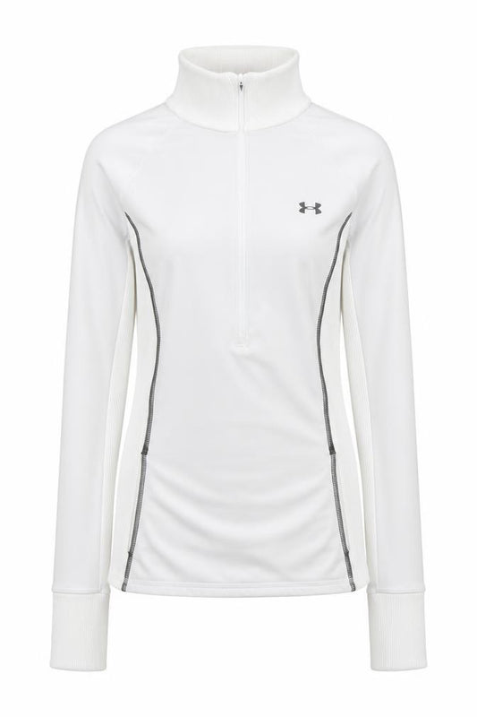 Under Armour Women White XS 1/2 Zip Fitted Hoodie Sweatshirt