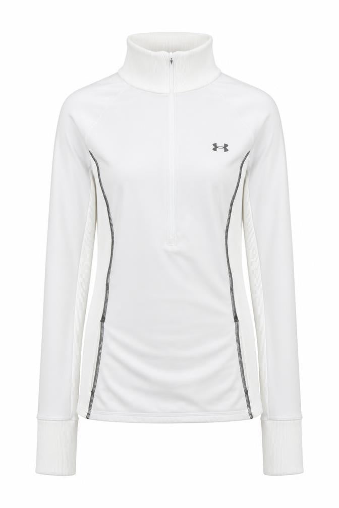 Under Armour Women White XS 1/2 Zip Fitted Hoodie Sweatshirt