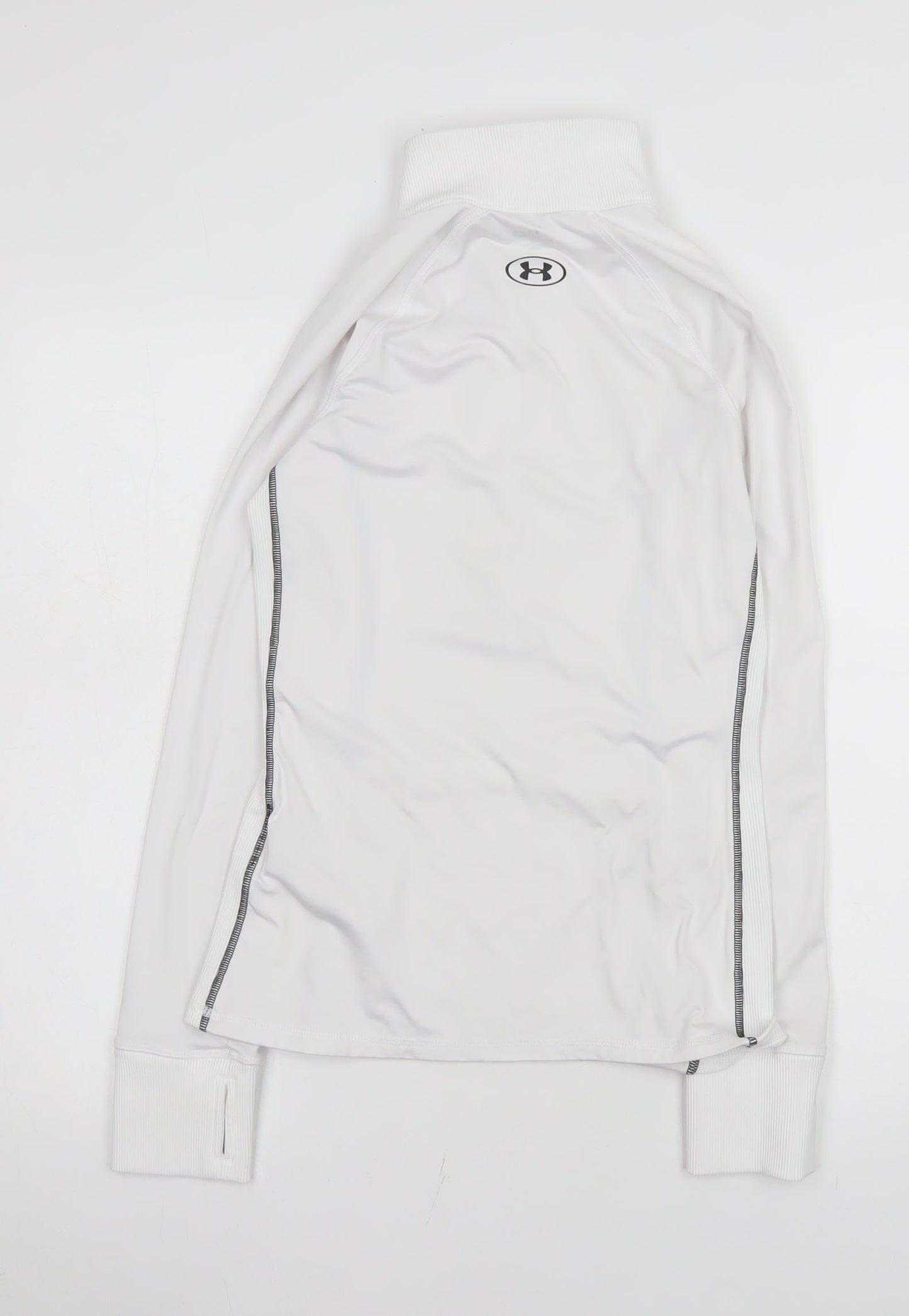 Under Armour Women White XS 1/2 Zip Fitted Hoodie Sweatshirt