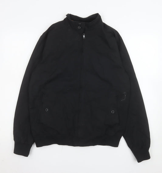 Soulstar&Co Men's Black M Bomber Jacket Full Zip Casual Polyester