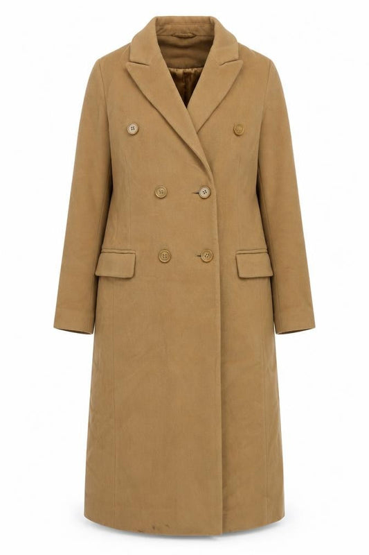 Marks & Spencer Women’s Beige Wool Cashmere Long Trench Coat Size 10