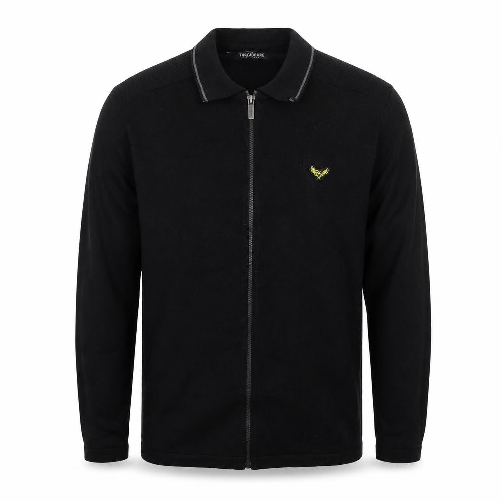 Threadbare Men's Black Cotton Full Zip Basic Jacket Size M