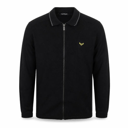 Threadbare Men's Black Cotton Full Zip Basic Jacket Size M