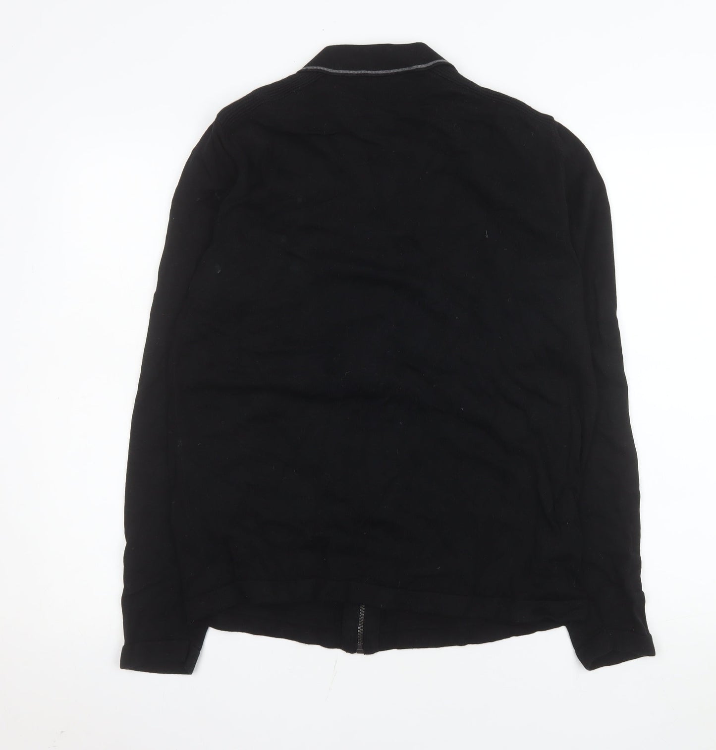 Threadbare Men's Black Cotton Full Zip Basic Jacket Size M