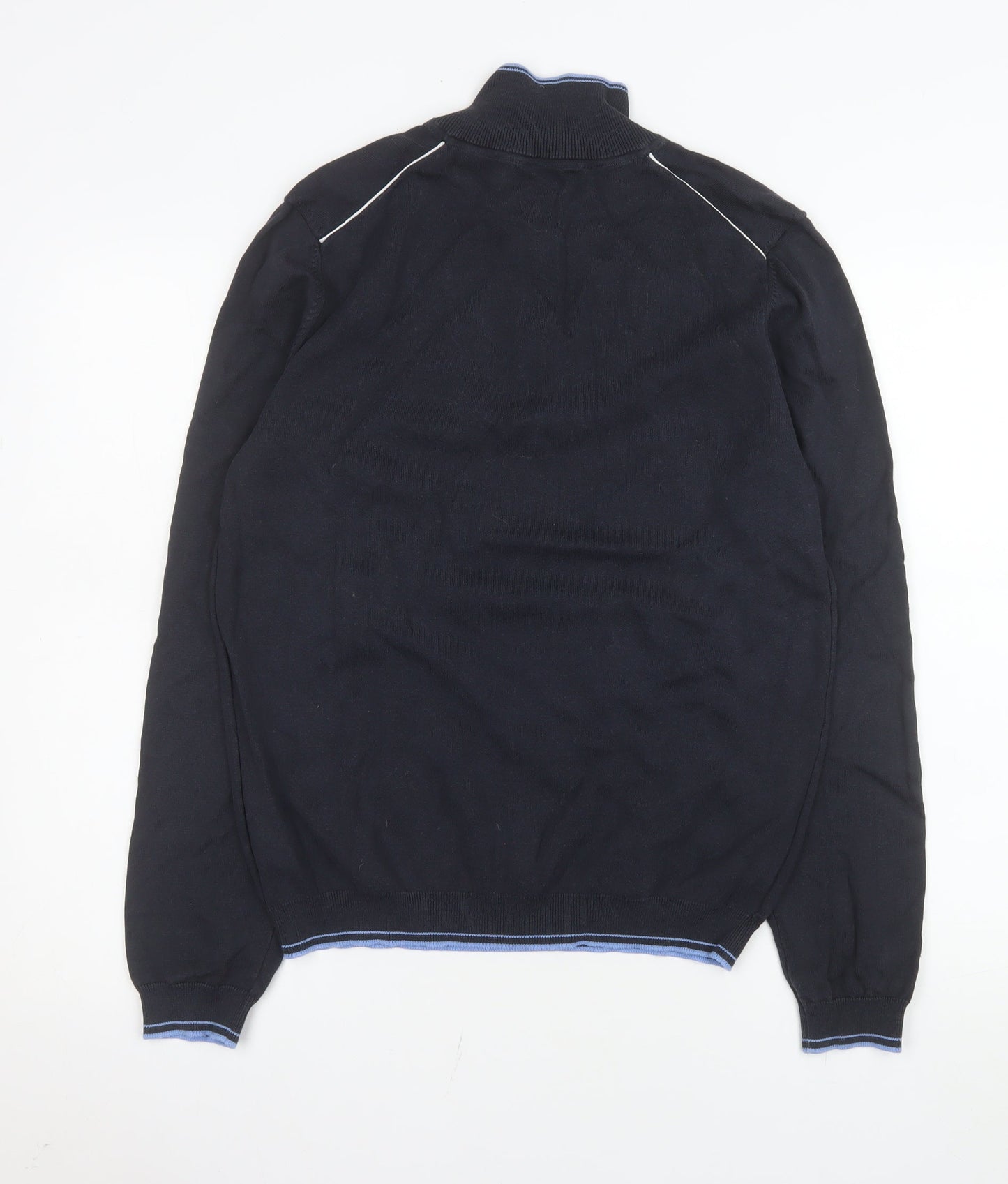 BOSS Men's Blue 1/4 Zip Cotton Sweatshirt Size S