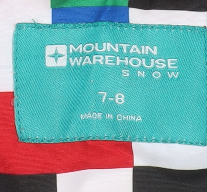 Mountain Warehouse Girls Multicoloured 7-8 Years Ski Jacket Waterproof Hooded