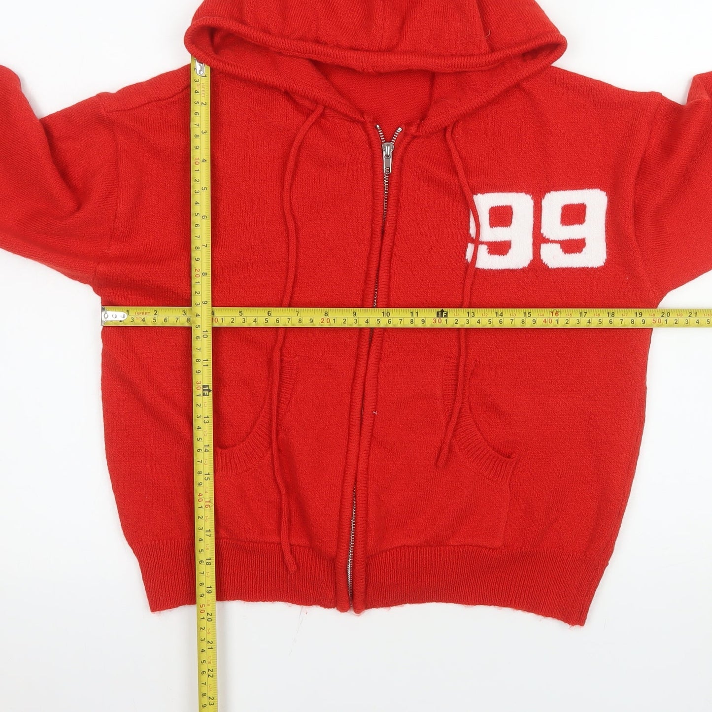Fashion Nova Women's Red XS Hooded Full Zip Jumper