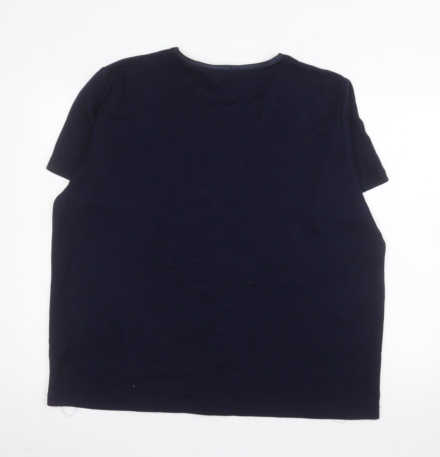 Emily Rose Women Blue Plus Size 22/24 Basic Short Sleeve T-Shirt