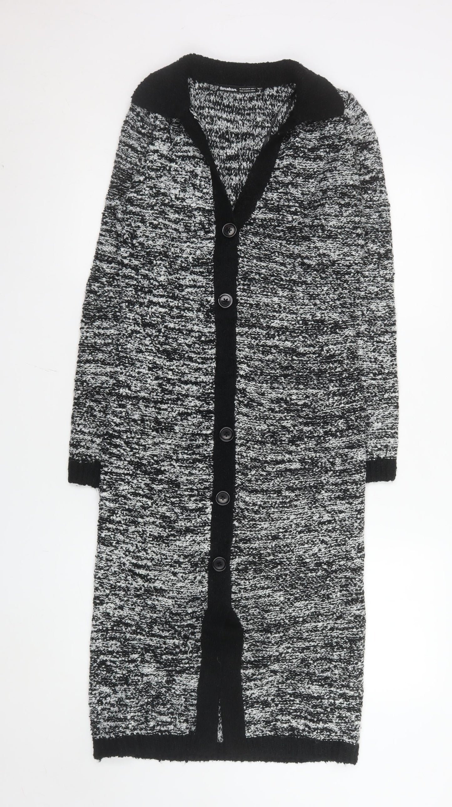 Threadbare Women’s Black Knit Collared Midi Shirt Dress Size 8