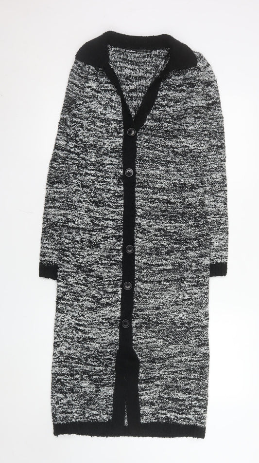 Threadbare Women’s Black Knit Collared Midi Shirt Dress Size 8