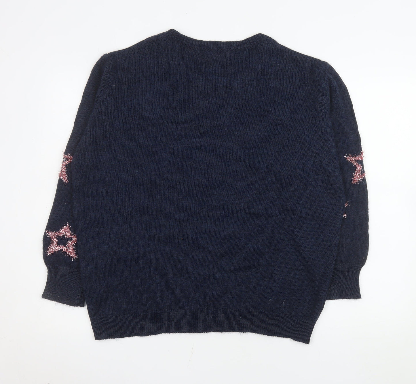 Isabella D. Women's Blue Star Knit Pullover Jumper Size 18 Plus