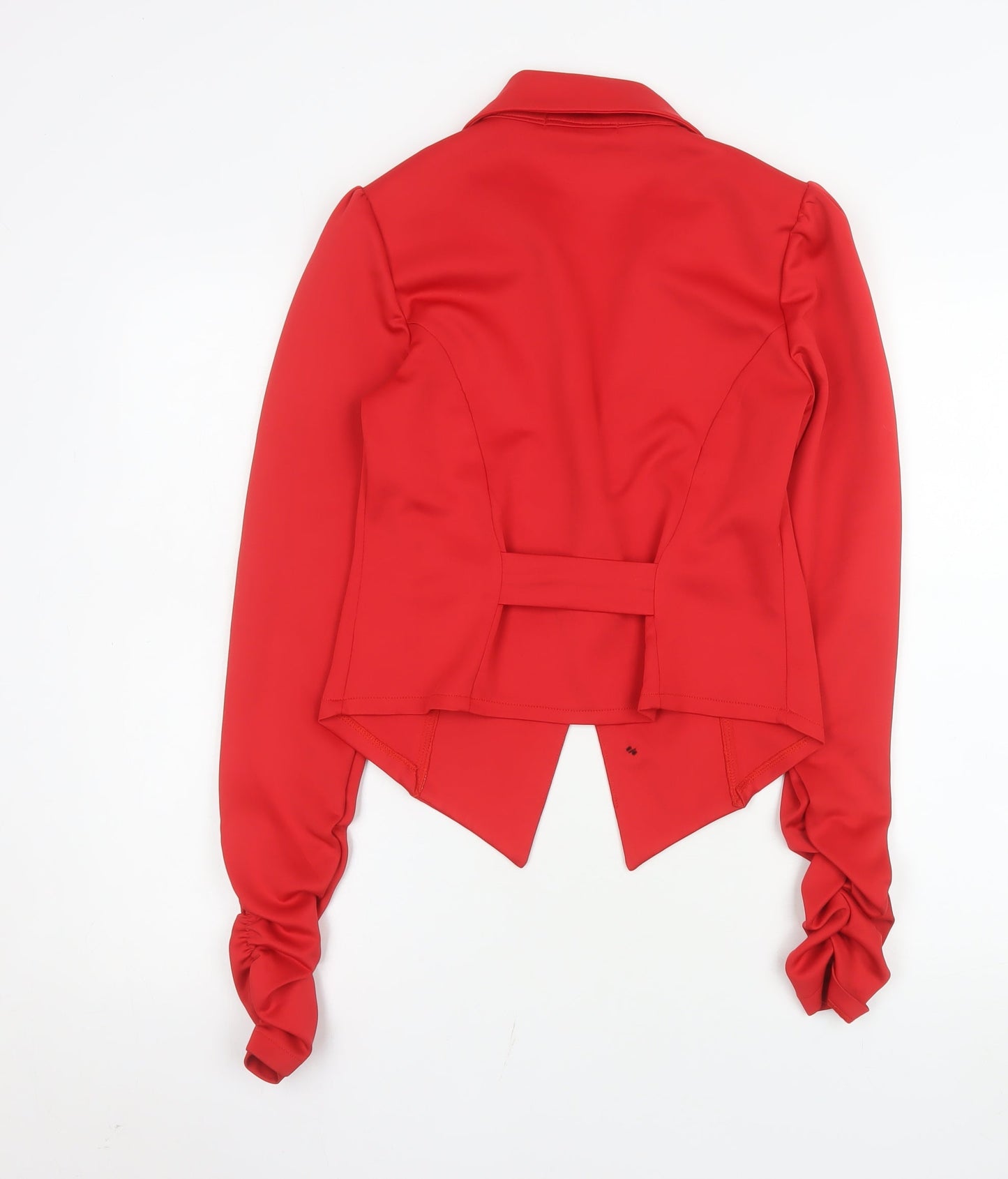Quiz Women Red Fitted Long Sleeve Single-Breasted Blazer Size 10
