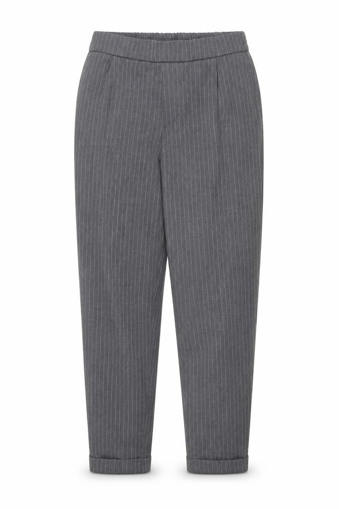 Pull&Bear Womens Grey Pinstripe Tapered Trousers Size S