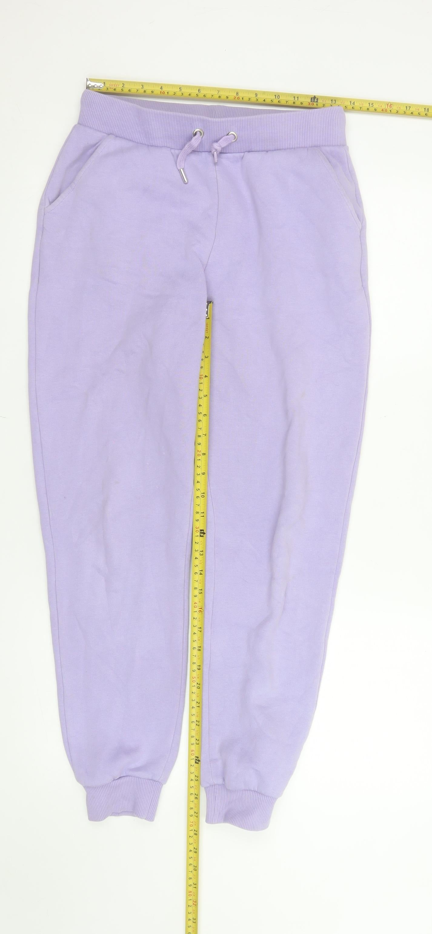 nu-in Women Purple Jogger Sweatpants S Cotton Blend Activewear
