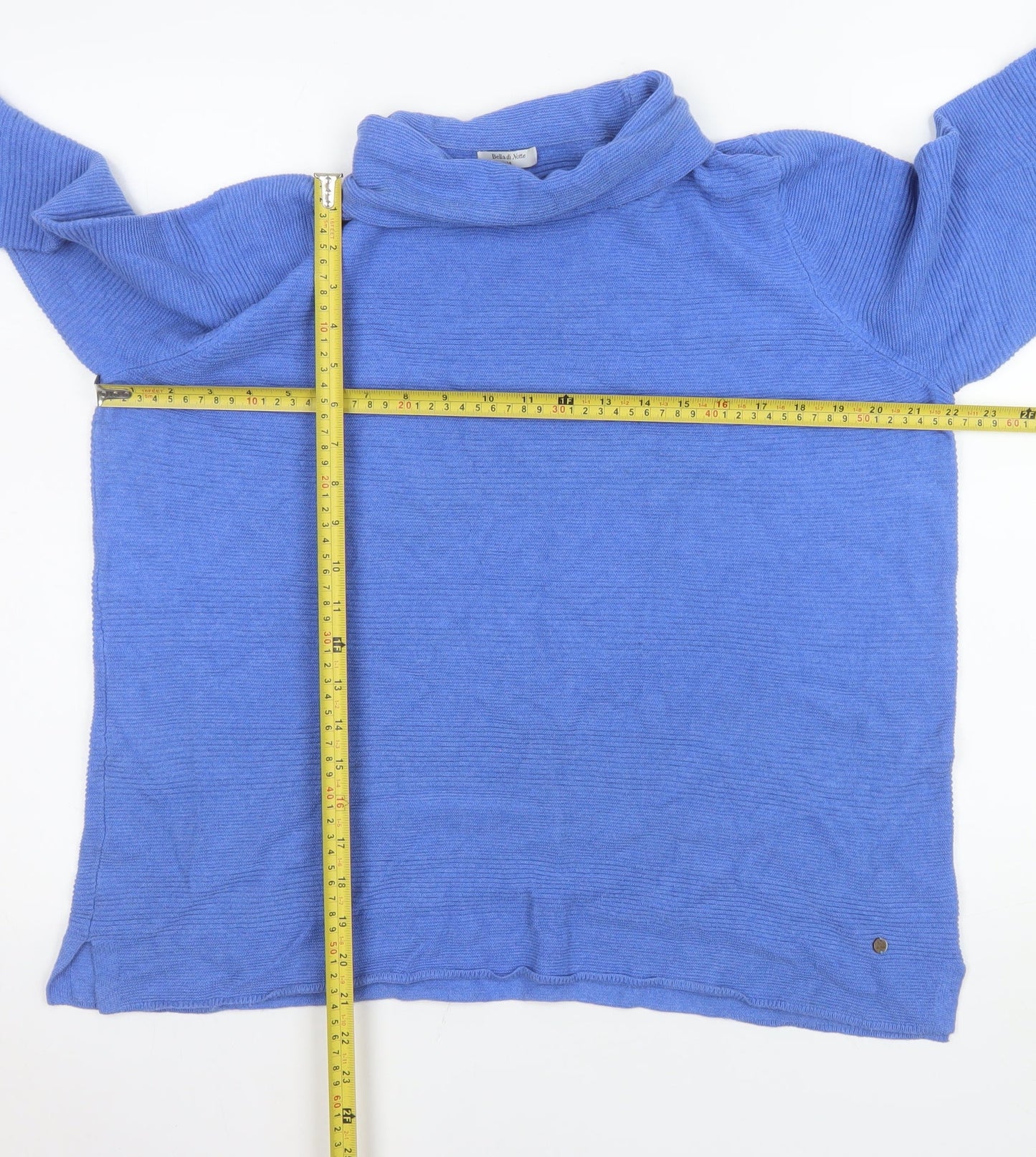 Bella di Notte Women Blue Roll Neck Long Sleeve Jumper Size 14