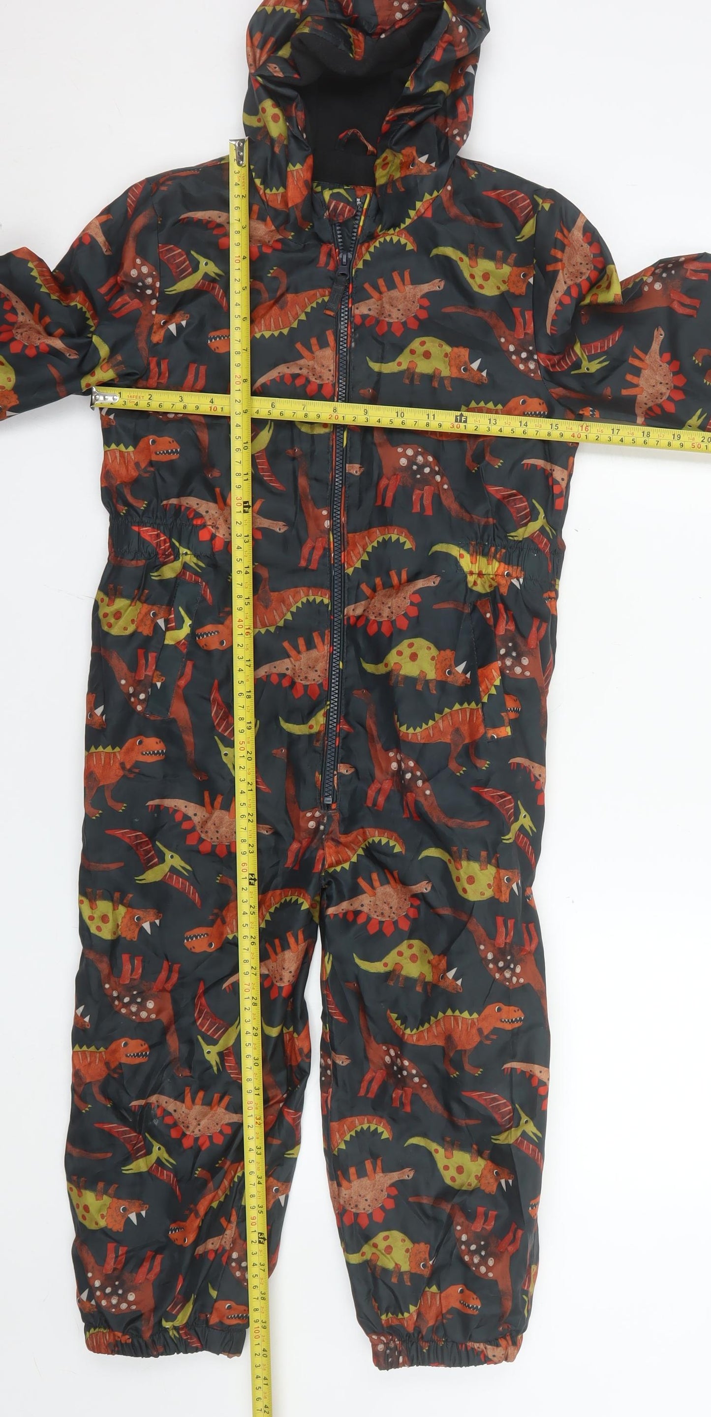 Tu Boys Multicoloured Dinosaur Print Hooded Waterproof Snowsuit 6-7 Years
