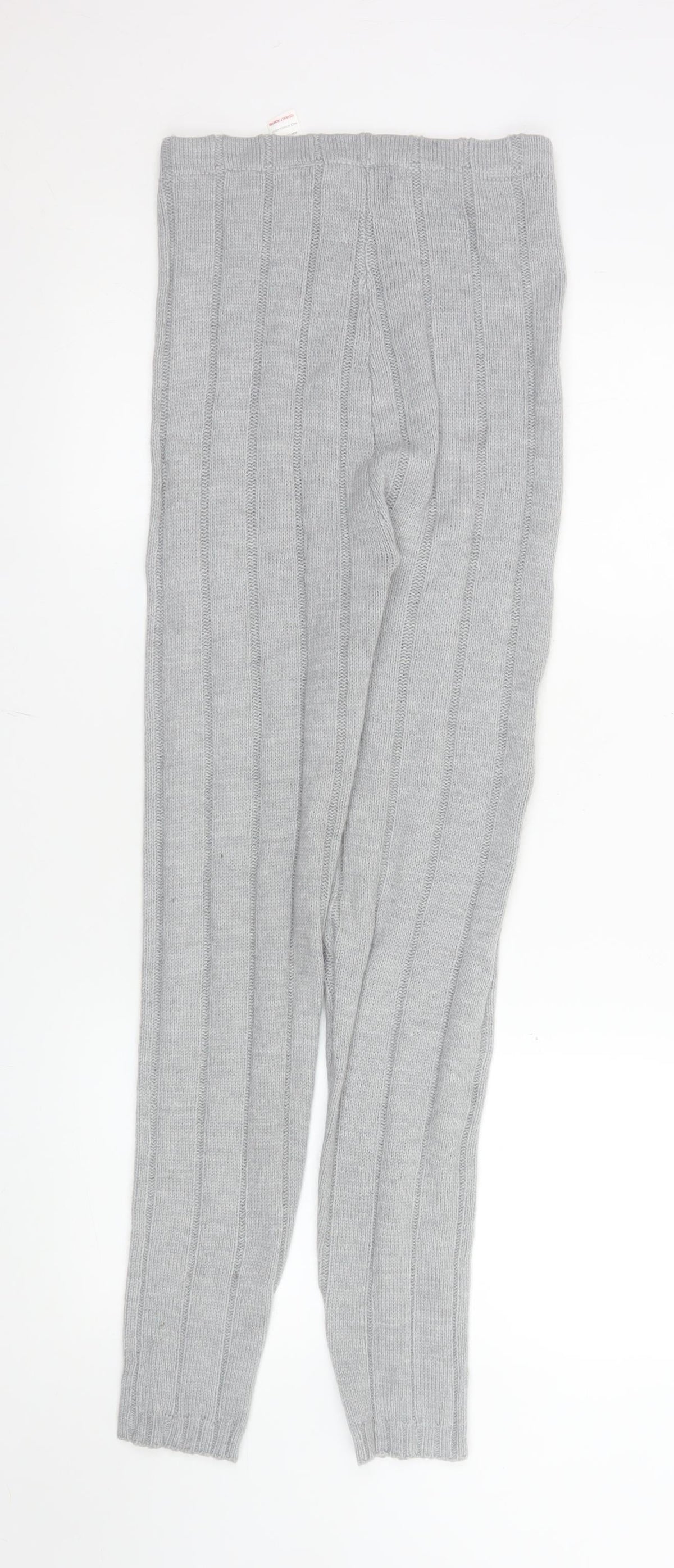 PrettyLittleThing Women’s Grey Knit Leggings S Regular Acrylic
