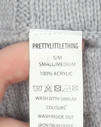 PrettyLittleThing Women’s Grey Knit Leggings S Regular Acrylic