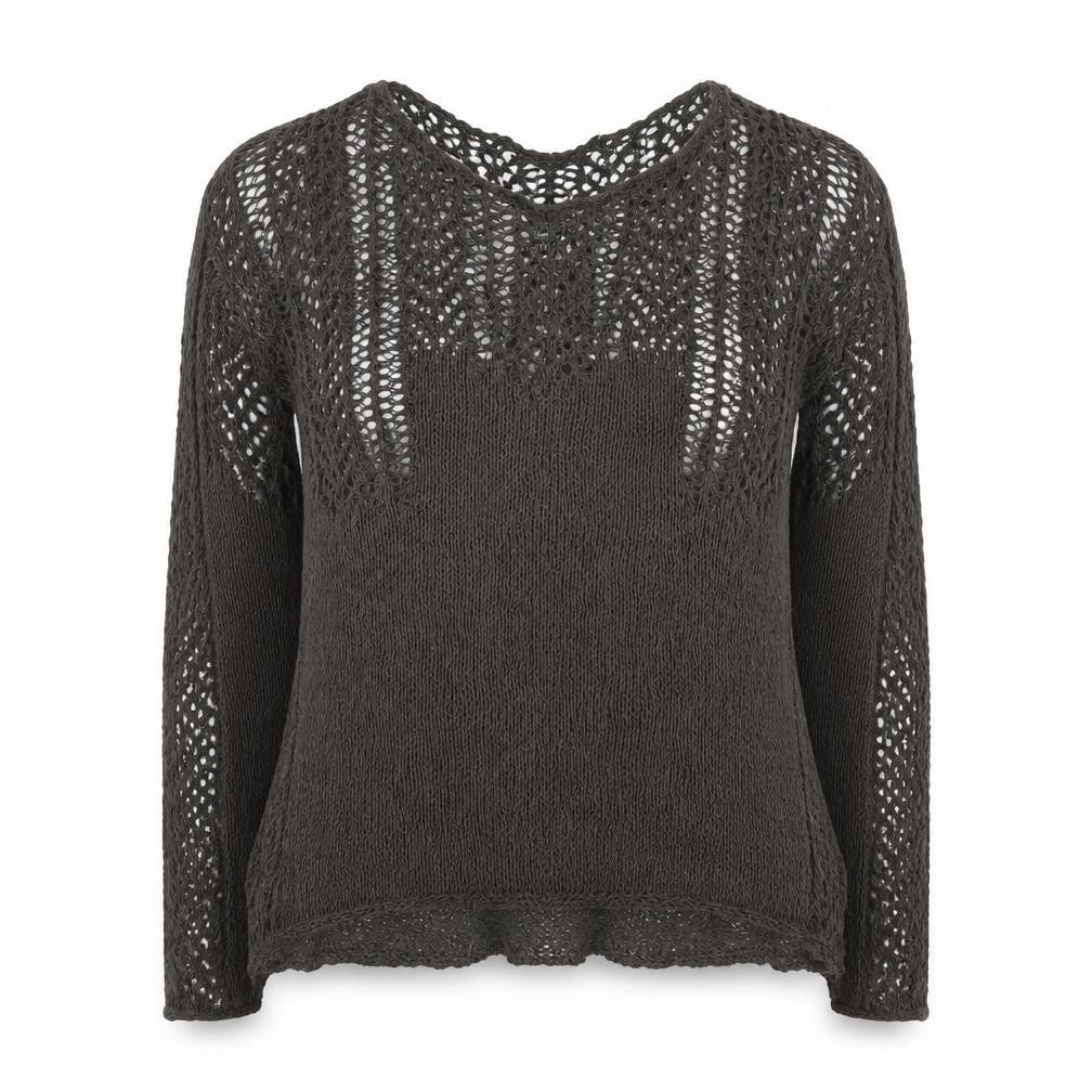 Phase Eight Women's Brown Open-Knit Cotton Jumper Size S