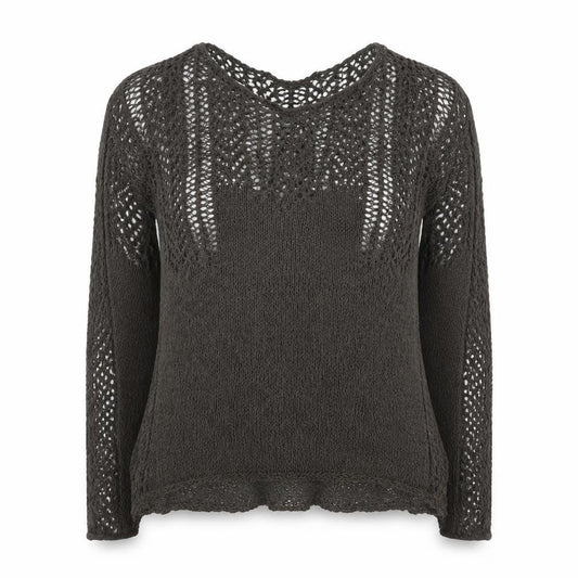 Phase Eight Women's Brown Open-Knit Cotton Jumper Size S