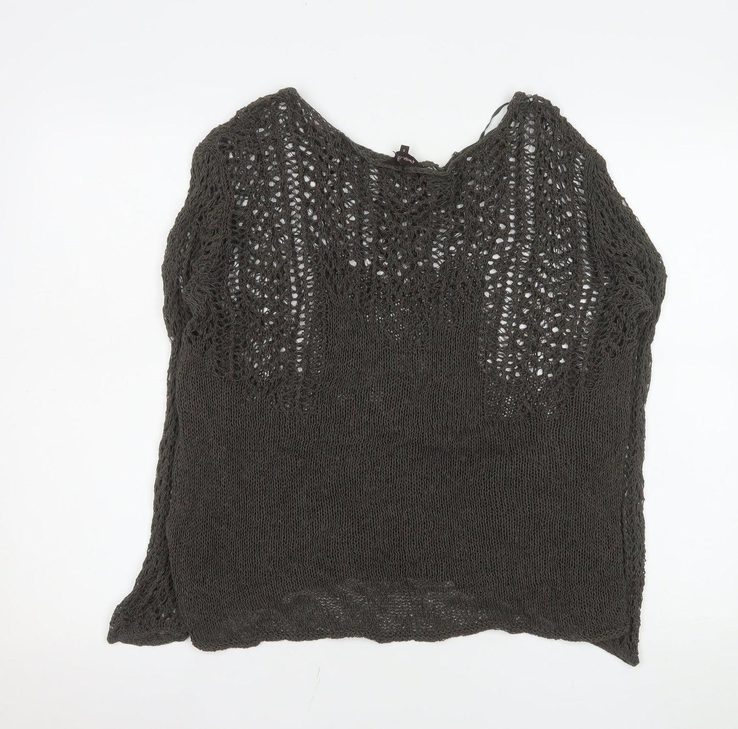 Phase Eight Women's Brown Open-Knit Cotton Jumper Size S