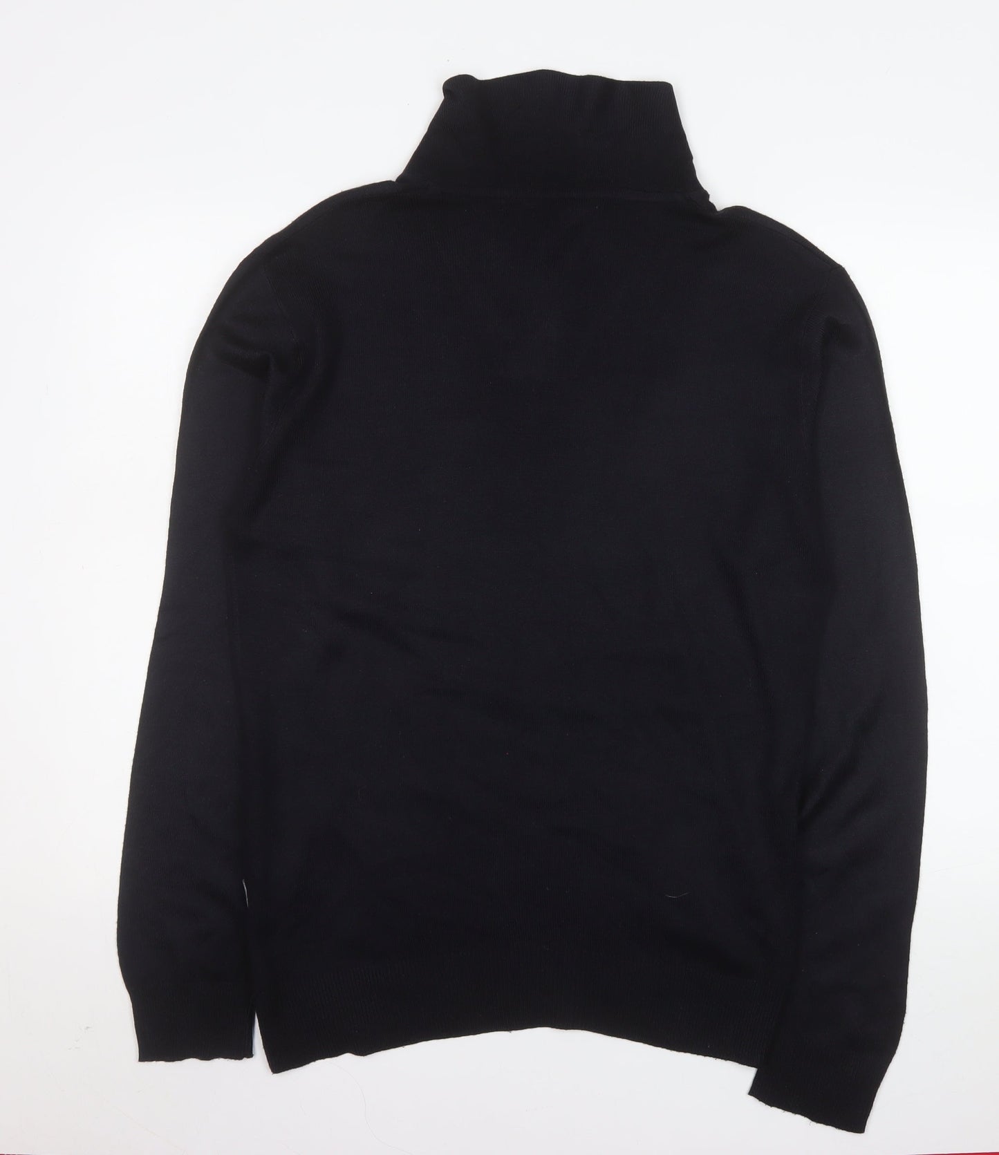 French Connection Men's Black Henley Jumper Size M Acrylic Knit