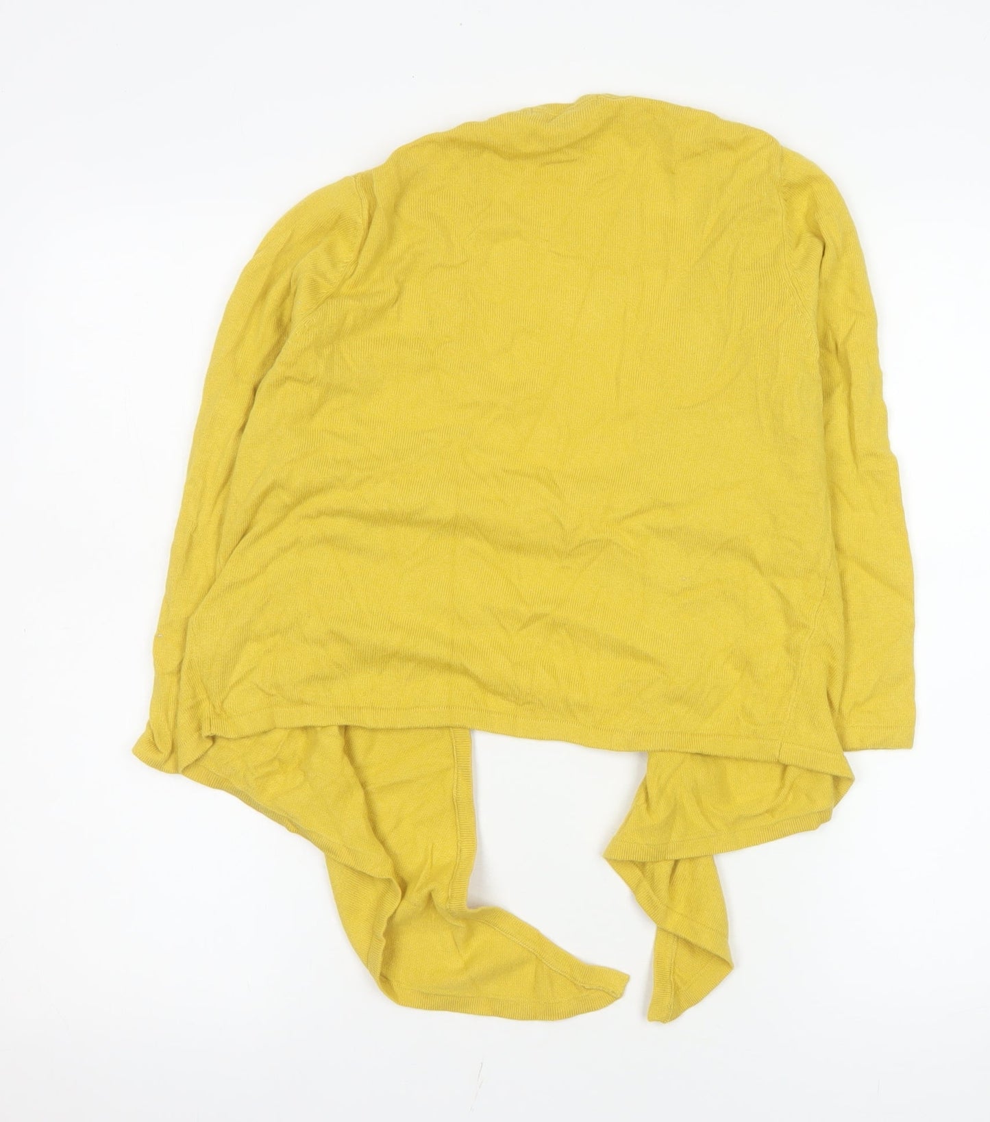 Boden Women's Yellow Wrap V-Neck Long Sleeve Cotton Blend Jumper Size 16