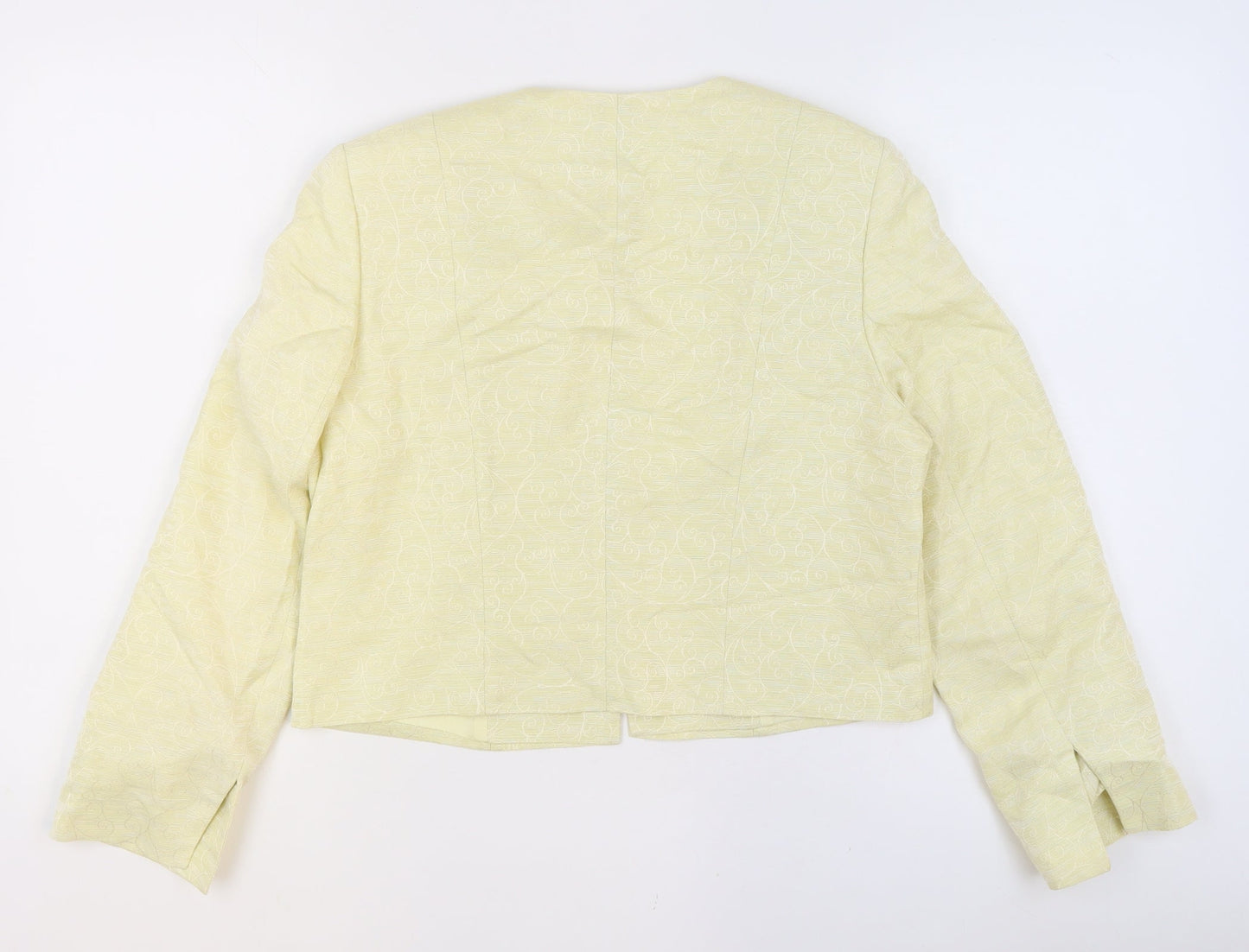 Vera Mont Women’s Yellow Textured Collarless Blazer UK 14