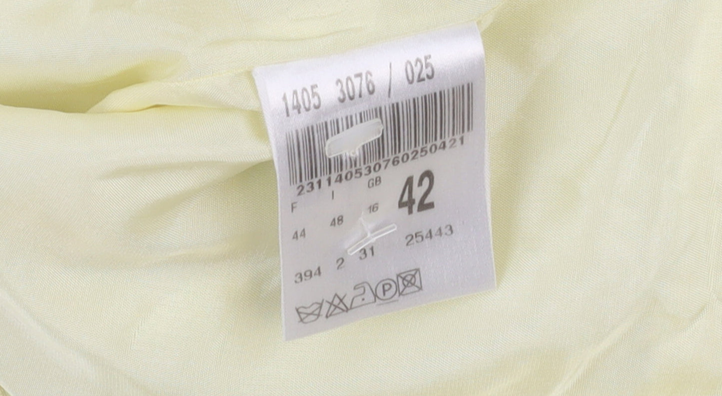Vera Mont Women’s Yellow Textured Collarless Blazer UK 14