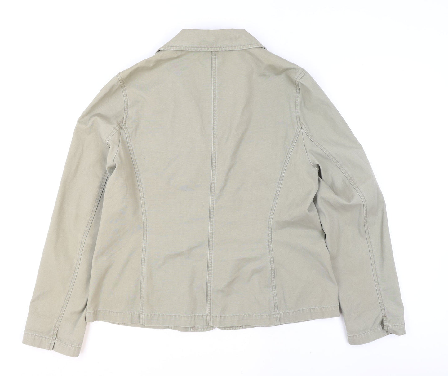 Casual Club Women Beige Cotton Blazer Size 16 Classic Work Jacket
