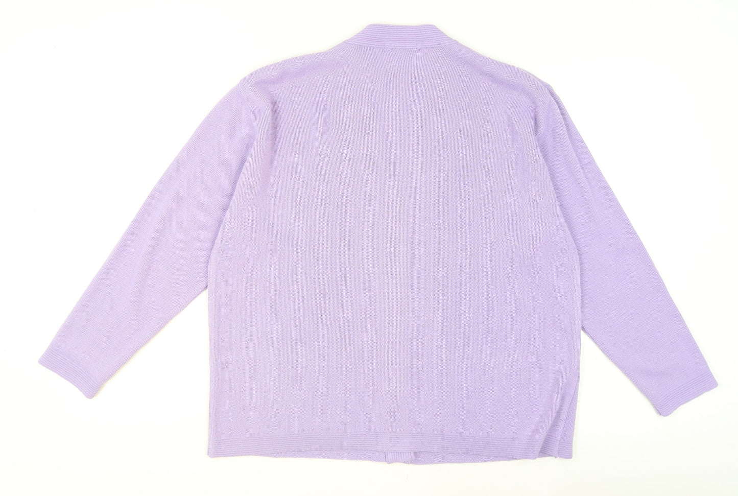 Sarra Design Women's Purple Acrylic Cardigan L V-Neck Knit