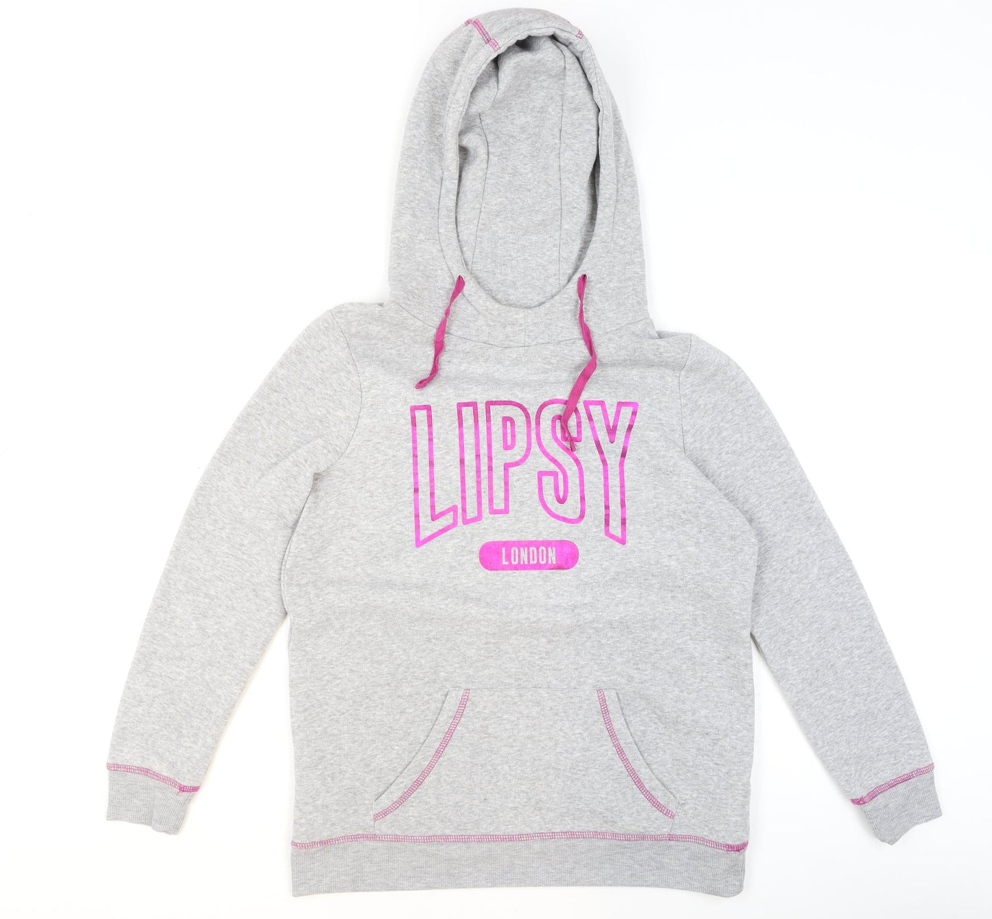 Lipsy London Women's Grey Hooded Pullover Sweatshirt Size M
