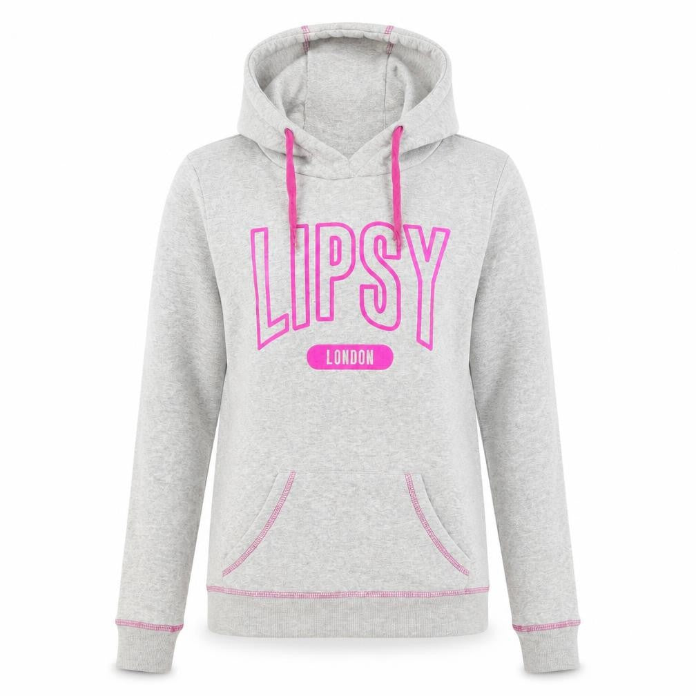 Lipsy London Women's Grey Hooded Pullover Sweatshirt Size M