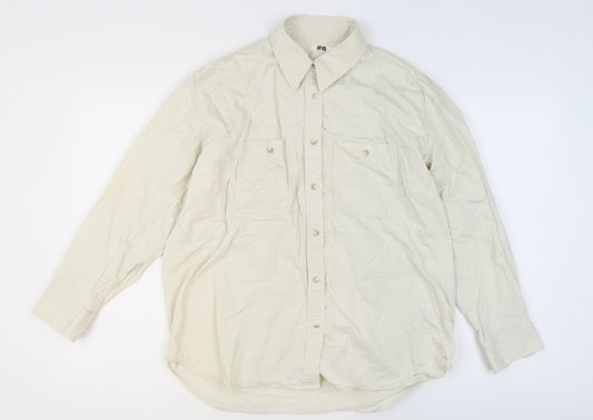 Uniqlo Men’s Beige XS Regular Fit Cotton Long Sleeve Formal Shirt
