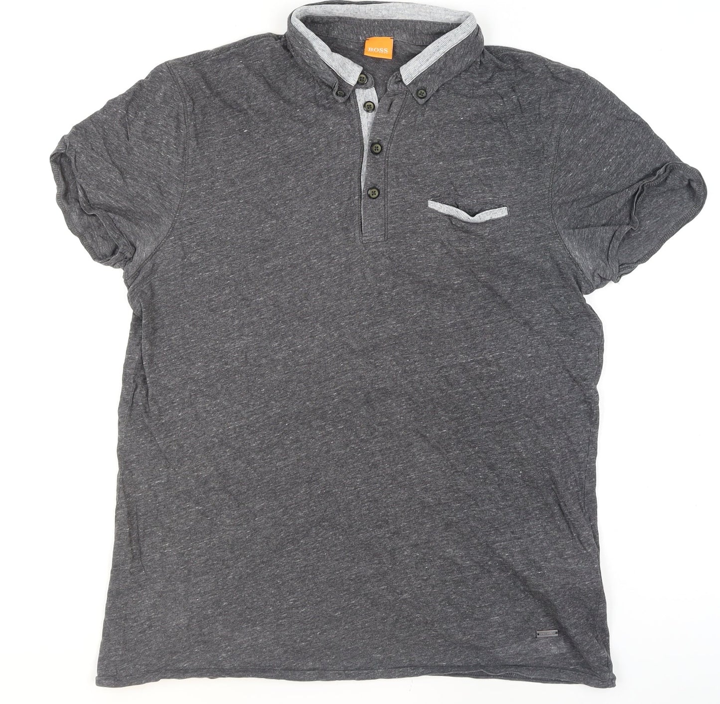 Hugo Boss Men's Grey Short Sleeve Polo Shirt Size L