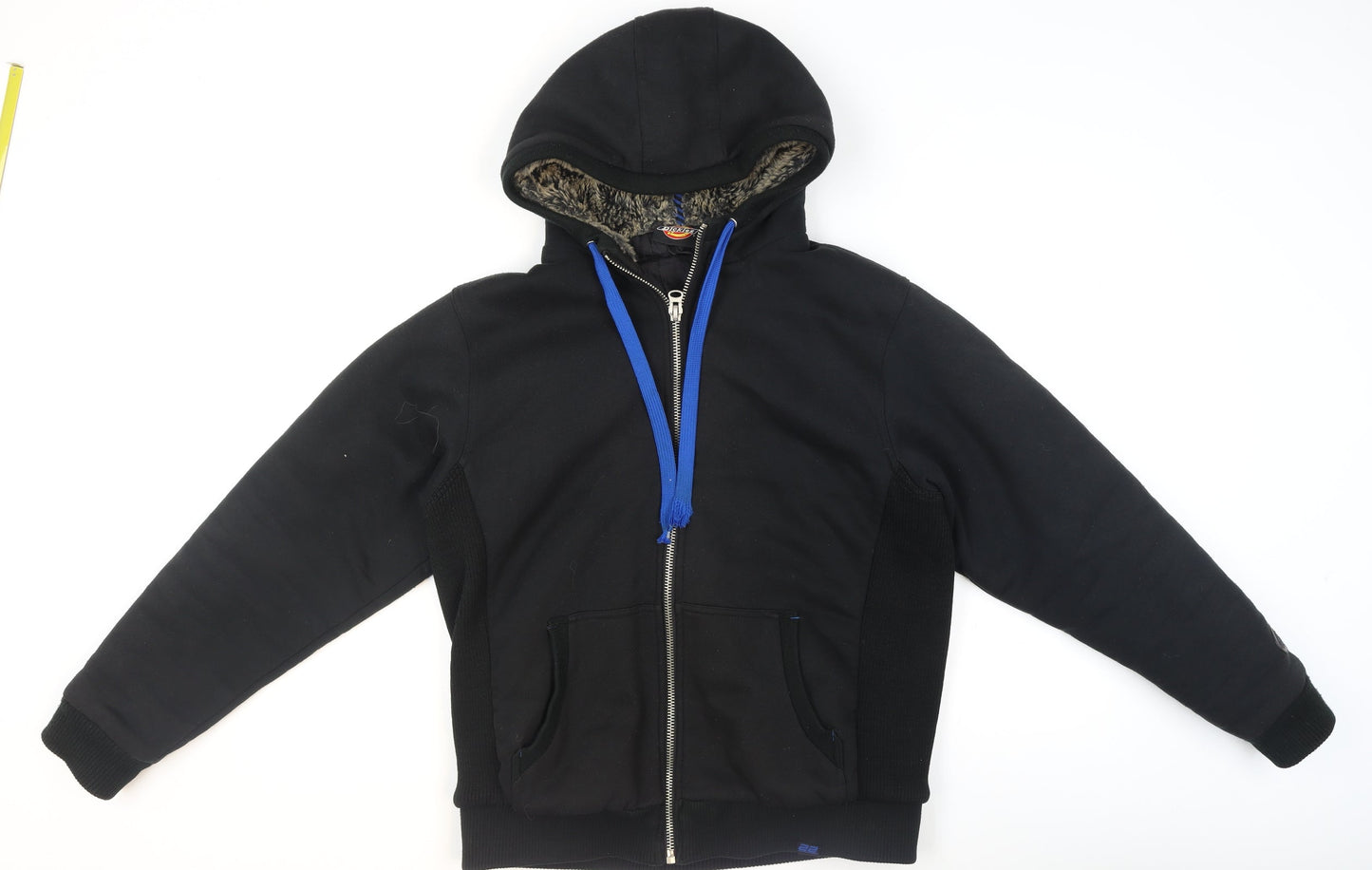 Dickies Men's Black Hooded Fleece Lined Full Zip Jacket Size M