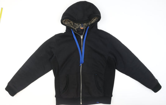 Dickies Men's Black Hooded Fleece Lined Full Zip Jacket Size M