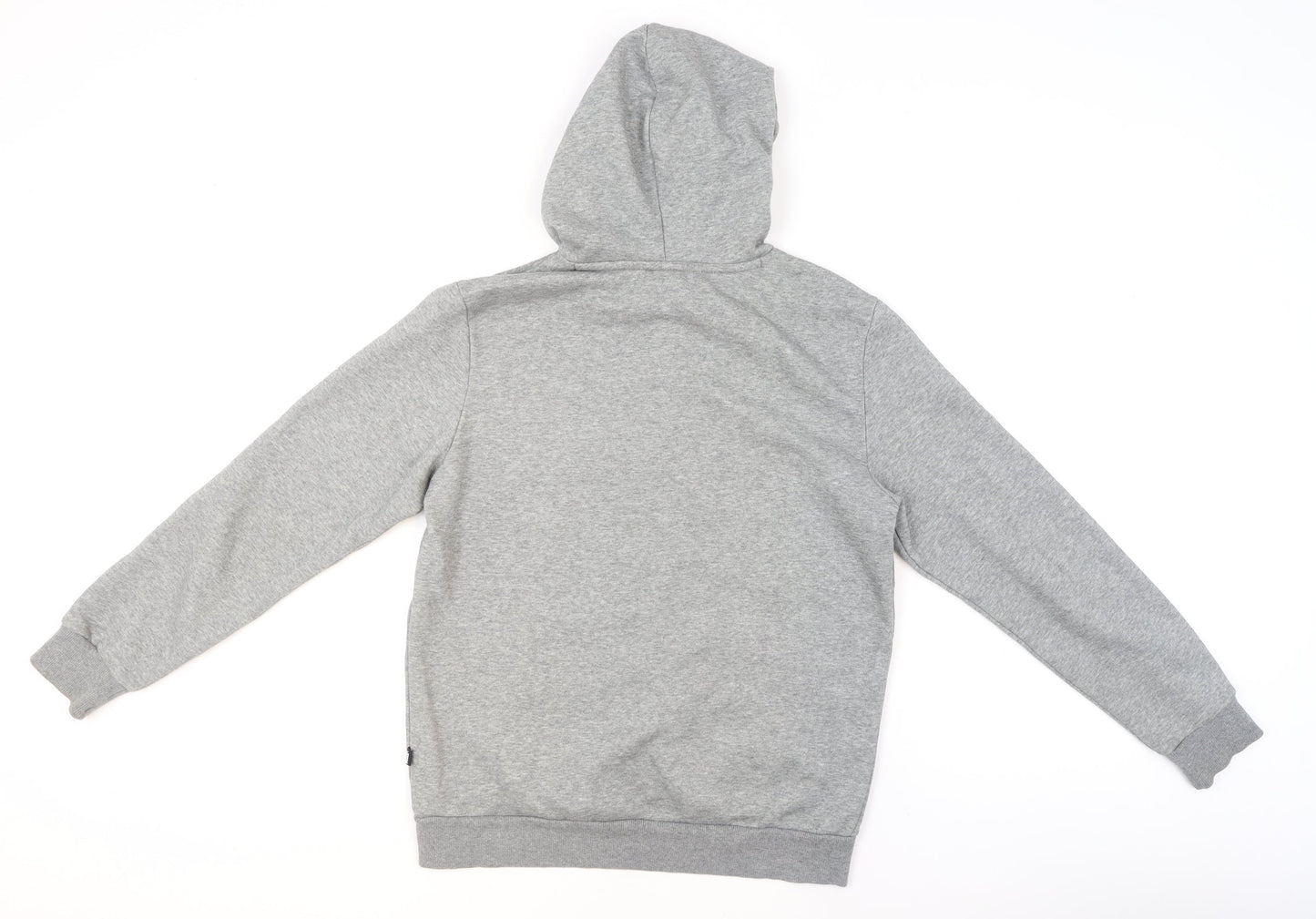Puma Men's Grey Small Pullover Hoodie Regular Fit Logo Fleece
