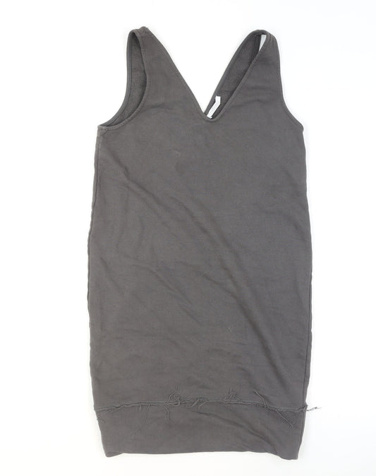 Zara Women Grey Cotton Jersey Tank Top Small