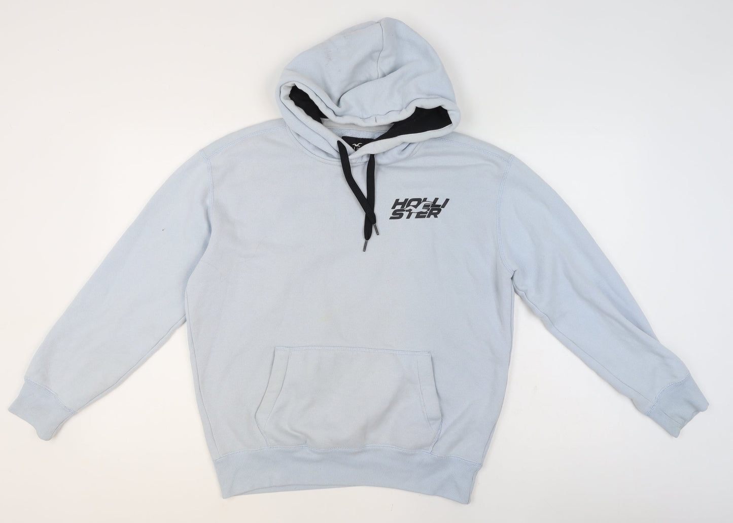 Hollister Men’s Blue Pullover Hoodie M Graphic Fleece Sweatshirt
