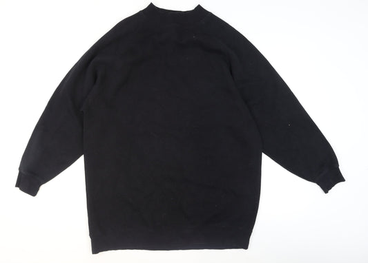 Pull&Bear Men’s Black Cotton Blend Crew Neck Sweatshirt M