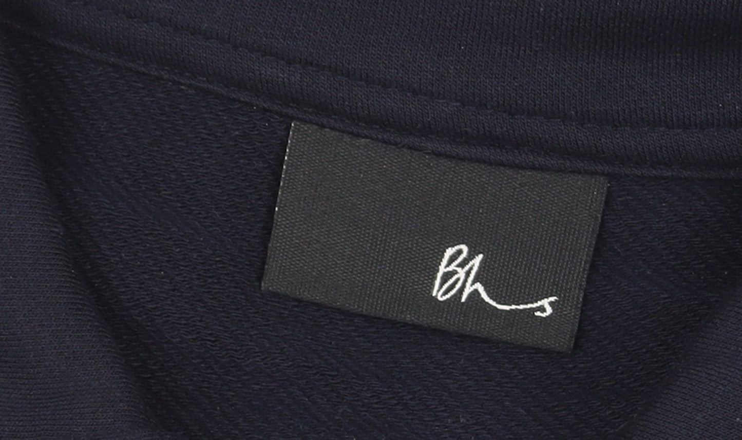 BHS Mens Navy Blue Collared Henley Sweatshirt Size M