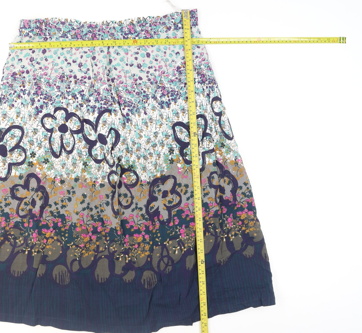 White Stuff Women's Multicoloured Floral A-Line Knee Length Skirt Size 8