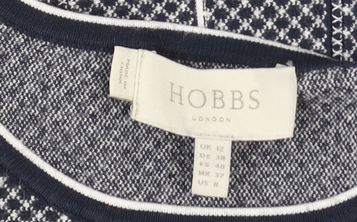 Hobbs Women’s Blue Fit & Flare Knit Pleated Knee Length Dress UK 12