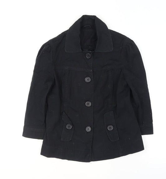 Dorothy Perkins Womens Black Cotton Short Jacket Size 8