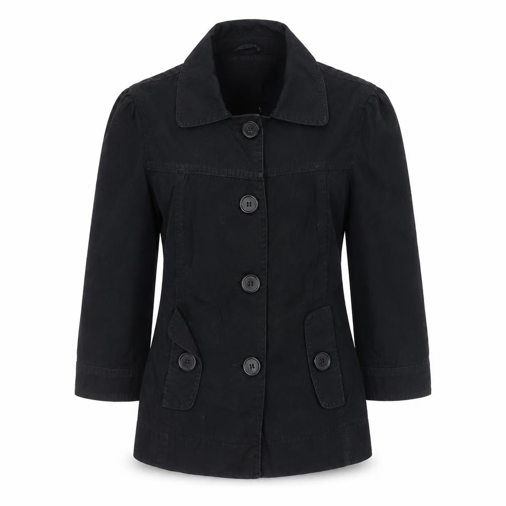 Dorothy Perkins Womens Black Cotton Short Jacket Size 8