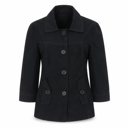 Dorothy Perkins Womens Black Cotton Short Jacket Size 8