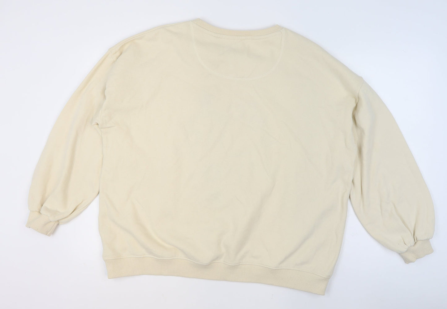 FatFace Women Beige Christmas Ho Ho Ho Pullover Sweatshirt Size L