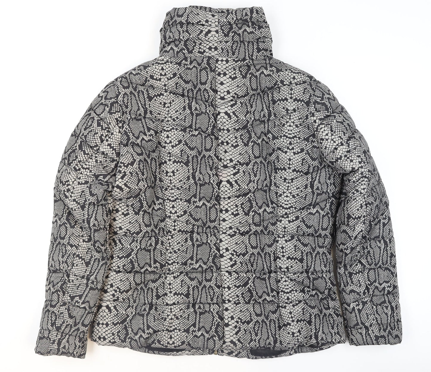 Star by Julien Macdonald Women's Grey Animal Print Puffer Jacket Size 18