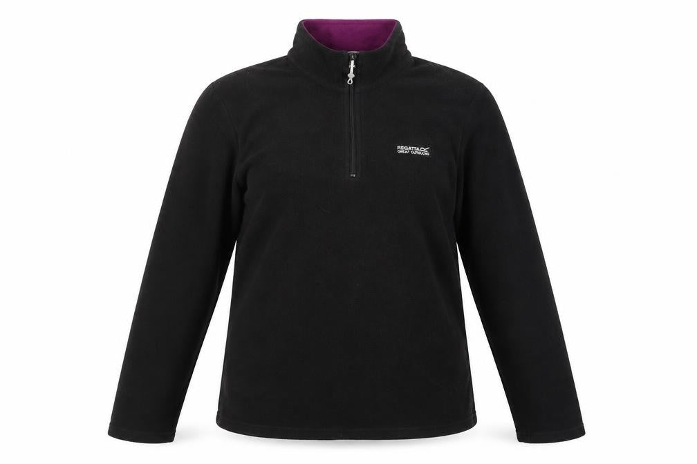 Regatta Great Outdoors Black Fleece 1/2 Zip Pullover UK 14 Womens Sweatshirt